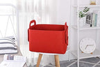 Minoisome Storage Basket Felt Storage Bin Collapsible& Convenient Box Organizer with Carry Handles for Office Bedroom Closet Babies Nursery Toys Laundry (Red, 19.9inch（L）×13.6inch（W）×12.6inch（H）) - Image 3
