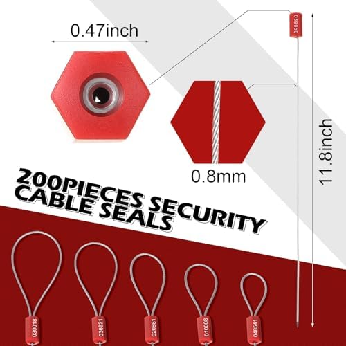 Nuogo 400 Pcs Red Steel Security Cable Seals - Image 3