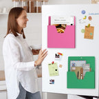 MFTEK Magnetic File Holder 6 Pockets Paper Holder, Hanging File Organizer Office Supplies Storage for Cabinets, Whiteboard, Magnetic Mail Letter Folder for Refrigerator (Light Color-Mix) - Image 2