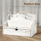 Rebee Vision Mail Organizer for Desk with Drawer for Room Decor, Whitewash - Image 2