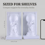 White Atlas Bookends Set of 2, Classic Greek Mythology Statues with Globes - Image 3