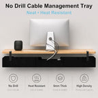 No-Drill Under Standing Desk Cable Management,47.2" L,Black - Image 2