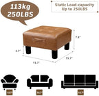 Joveco Small Ottoman Foot Stool,15" Square Upholstered Foot Rest with Legs - Image 2