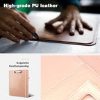 Ospelelf Clipboard with Storage Spiral Clipboard Folio for Letter Size,Organizer Folder with Zipper Pouch and 5 Dividers,Leather Portfolio for Office, School Rose Gold - Image 5
