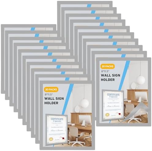20 Pack Magnetic Sign Holder 8 x 11.5 inches with Magnetic Border by FACULX