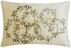 The HomeCentric Pack of 2, 12"x22" (30x55 cm) Lumbar Pillow Cover, Ivory Lumbar Pillow Cover, Crystals Medallion Lumbar Pillow Cover, Art Silk Rectangle Throw Pillows Cover, Geometric - Crystal Clear by TheHomeCentric
