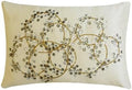 The HomeCentric Ivory Lumbar Pillow Cover, Crystals Medallion Lumbar Pillow Cover, Pack of 2, 12"x18" (30x45 cm) Lumbar Pillow Cover, Rectangle Silk Lumbar Pillow Cover, Geometric - Crystal Clear by TheHomeCentric