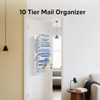 10-Tier Wall File Organizer and Hanging File Organizer, White - Image 5