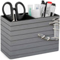 PU Leather Multi-Compartment Pen Holder Desktop Organizer Pencil Cup Storage Caddy for Office Home Supplies Wooden Anchor on Wall Background by Unknown