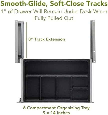 Perfect POSTURE Under Desk Drawer Desk Storage Pen Organizer - 9.25" x 17" - Image 6