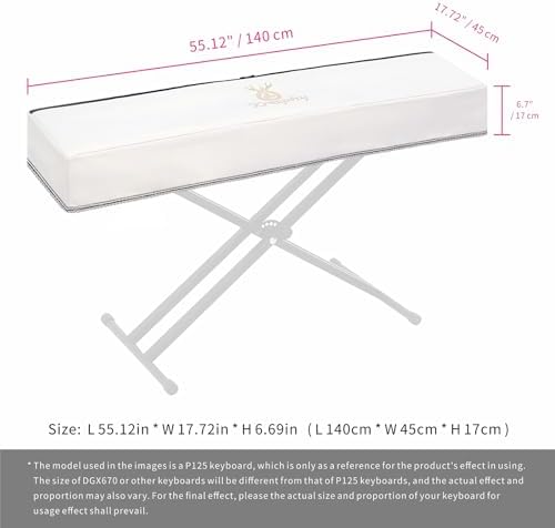 Piano Keyboard Dust Cover with Music Stand Opening of Zipper Design, Dust Proof Cover Compatible for Yamaha DGX670 88 Keys Digital Pianos Keyboards KBP Series Electronic Keyboards - Image 3