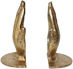 Hands Bookends, Prayer Hand Decorative Bookends Unique Gold Book Ends Heavy Duty Cast Iron Bookends for Shelves Decorative - Image 3