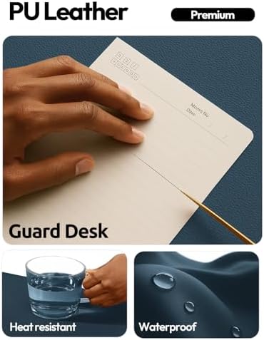 YSAGi Leather Desk Protector, Office Mat, Large Mouse Mat, Non-Slip PU Leather Blotter, Laptop Desk Mat, Waterproof Writing Pad for Office and Home(Dark Blue, 63" x 24") - Image 3