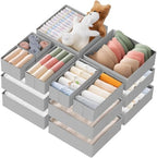 Criusia Drawer Organizer Clothes, 21 Pack Dresser Organizer for Baby Clothes, Underwear, Sock- Foldable Closet Organization and Storage Dividers Bins for Nursery, Bedroom (Grey) by Criusia
