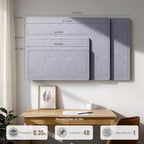 Large Bulletin Board, 60 X 35 Inches Felt Cork Board with 40 Pushpins, Foldable Felt Notice Pin Board Photo Display Board with Self-Adhesive Tape for Office Home School (Light Gray, 60x35 inch) - Image 2
