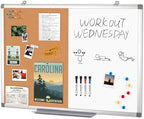 SWANCROWN White Board with Cork Board, 36 x 24 in, Aluminium Frame by SWANCROWN
