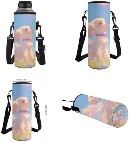 Cartoon Backpack Set of 4 for Girls, Laptop Bags with Portable Lunch Box 4Pcs Sturdy Pencil Case & Cup Sleeve Portable Universal for Preschool Middle School Cute Dog Design - Image 2