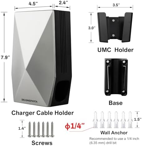 SEVEN SPARTA Aluminum Charging Cable Holder Wall Mount for Tesla Charger - Image 6
