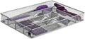 Mindspace Cutlery Organizer Silverware Tray with 6 Compartments | Kitchen Utensil Drawer Organizer | Silverware Tray for Drawer | The Mesh Collection, Silver by Mindspace