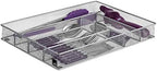Mindspace Cutlery Organizer Silverware Tray with 6 Compartments | Kitchen Utensil Drawer Organizer | Silverware Tray for Drawer | The Mesh Collection, Silver by Mindspace