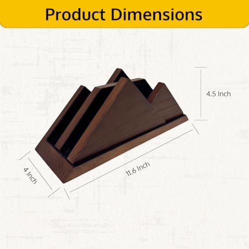 Dual Laptop Holder Vertical Stand 2 Slots Wooden - Dark Brown (Walnut Color) - Vertical Holder for Desk, MacBook Pro & Air, Desktop Organizer Made of Natural Wood, Adjustable Stand for Notebooks - Image 3