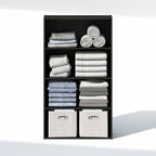 Furinno Reed Closet Organizers and Storage, 4-Tier Closet Organizer, Open Shelf Closet Storage, for Wardrobe, Bedroom, Living Room, Espresso - Image 4
