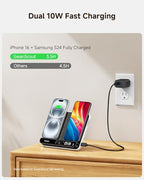Dual Phone Foldable Wireless Charging Station for iPhone, Galaxy, Pixel - Image 4