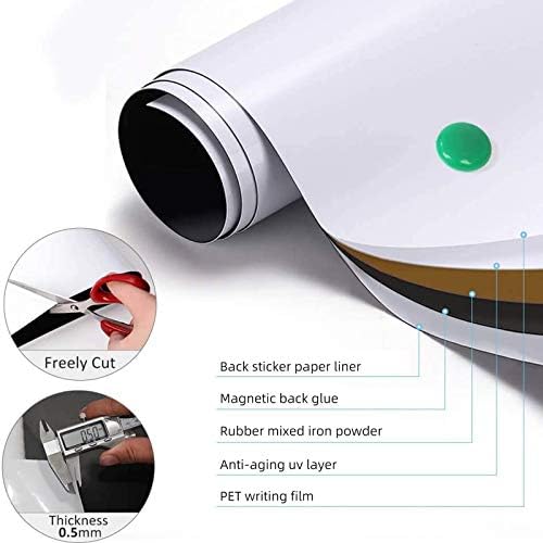 ZHIDIAN Magnetic Whiteboard Sticker for Wall/Door, 60" x 36" Large Self Adhesive White Board Wallpaper, Whiteboard Contact Paper, Large Dry Erase Sheet/Film for Office/Home/School - Image 2