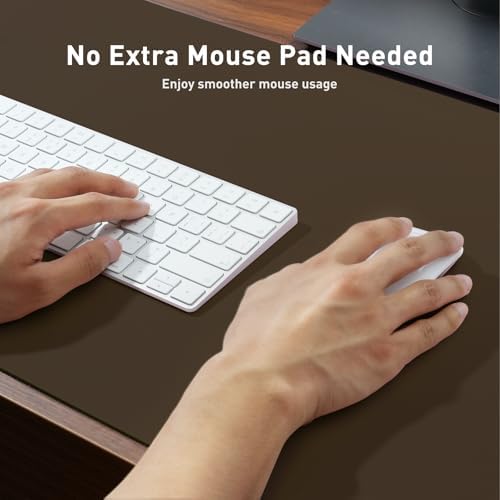 Aothia Faux Leather Desk Mat - Non-Slip PU Leather Desk Blotter, Waterproof Writing Surface, Large Desk Pad for Office & Home (Coffee, 55" x 17") - Image 4
