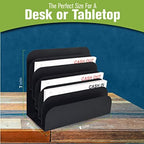 BankSupplies STEELMASTER 6 Slot File and Desk Organizer Paper Organizer Black Powder Coat Finish - Image 5