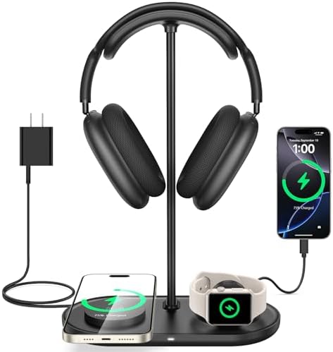 4 in 1 Headphone Stand, 15W Wireless Charger for Airpods/iPhone/iWatch by TopmadeProduct-Ordernow