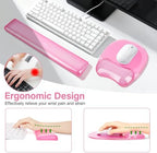 MOSISO Cooling Gel Wrist Rest Support for Mouse Pad&Keyboard Set, Pink - Image 3