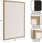 Kate and Laurel Oakhurst Rectangle Framed Linen Fabric Pinboard; 24 x 36; Light Tan; Traditional Decorative Bulletin Board with Stepped Profile and Lightly Distressed Finish - Image 2