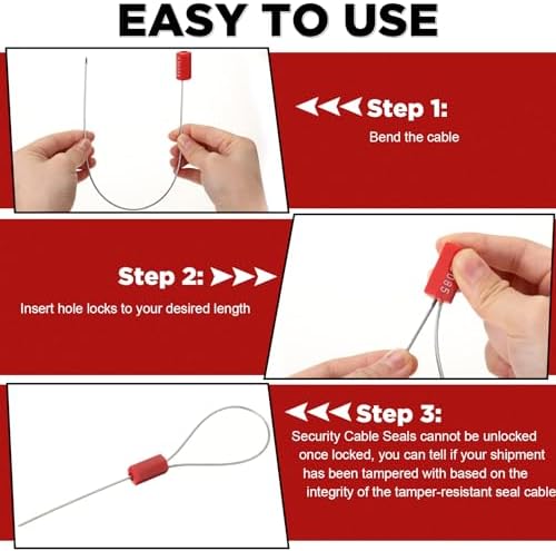 Nuogo 400 Pcs Red Steel Security Cable Seals - Image 6