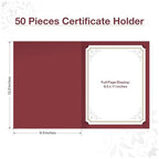 Red Certificate Holders (50 Packs), Diploma Covers Gold Foil Border - Image 3