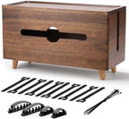 Extra Large Cable Management Box，Wood Cable Organizer Box,Power Strip Box & Organizer for Power Strip, TV Wires & Desk Cable Storage,Hide Desk Cord and Floor Cables by Unknown