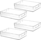 ShelfShaper Large Clear Plastic Storage Bins, Pantry Organizers and Storage Containers Fridge Organizer Bins for Organizing Home Kitchen Under Sink Bathroom Refrigerator Freezer Laundry Room by ShelfShaper