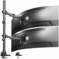 VIVO Dual Ultra-Wide Monitor Extra Tall Desk Mount for up to 49 inch Ultrawides, Clamp-on Adjustable Stand Holds 44 lbs per Screen, VESA up to 100x100mm, Black, STAND-V120T by VIVO