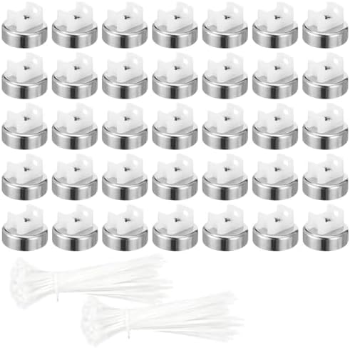 Magnetic Cable Zip Tie Mounts Kit, 50 Pcs Holders with 200 Pcs Cable Ties, Heavy-Duty Magnetic Wire Management for Desk, Office, Home, Automotive, Marine, Multipurpose Cable Clips Organizers, Silver by Tideme