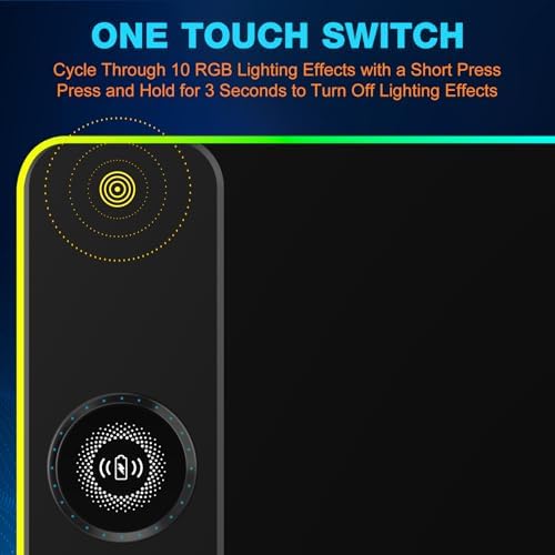 TARKARI 15W Magnetic Wireless Charging RGB Mouse Pad, 800x300mm Pure Black - Image 4