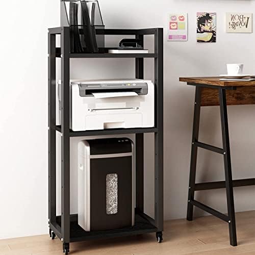 Natwind 3-Tier Tall Printer Stand,Shredder Stand Computer Host Holde,Black by Natwind