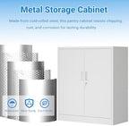BESFUR Metal Storage Cabinet with Lock and 2 Adjustable Shelves, 36" H Lockable Storage Cabinet for Home, Office, Garage, Utility Room and Basement(White) - Image 6