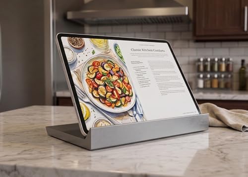 PLA Open Bookrest: Lightweight Kitchen Recipe Holder, Card Display, Classroom Decor, Bible Stand, Reading Easel, Made in USA, Book Stands for Display. (Silver) - Image 5