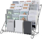 Gejoy 6 Tiered Book Display Rack Wire CD Display Rack Book SigningTabletop Magazine Countertop Holder Retail Literature Brochures Holder(Black) by Gejoy