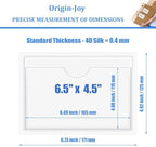 Origin-Joy 35 PCS Self Adhesive Index Card Pockets with Top Open, Clear Plastic Label Holder for Notes, Library and Business, Adhesive Label Pockets & Card Holder (6.5 x 4.5 inch) - Image 2