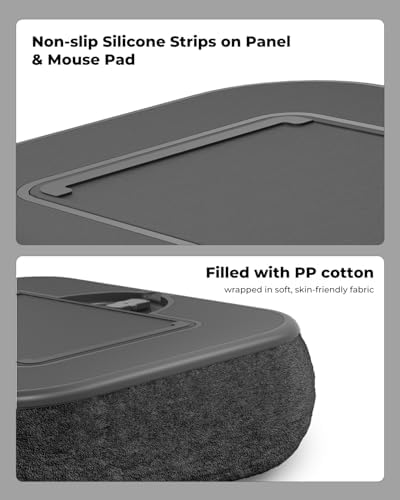 SupeDesk Laptop Lap Desk, Adjustable iPad Holder for Bed, 360° Swivel Tablet Arm, Laptop Desk with Mouse Pad, Snack Bowl & Cup Holder, Fits 4.7–13” Tablets & 15” Laptop (Black) - Image 6
