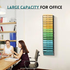 SUPEASY 20 Tier Wall File Organizer, Hanging Wall Mounted Mail Organizer with Label Slots, Metal Mesh File Holder Magazine Rack for Office, Home, School or Classroom, Black - Image 2