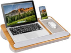 LAPGEAR Home Office Pro Lap Desk – Oak Woodgrain, Fits 15.6” Laptops by LapGear