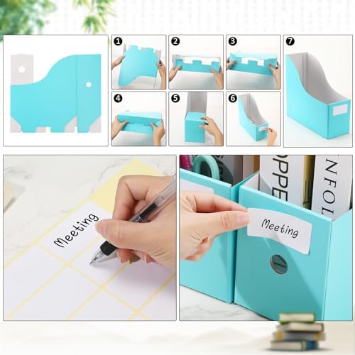 Geyee 50 Pcs Cardboard Magazine Holder Magazine File Holder, Teal - Image 5
