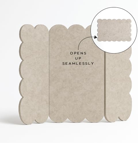 Orelle Scalloped Felt Bulletin Board | 35 x 23” | Foldable Peel and Stick Felt Board for Wall | Alternative Cork Board for Office, Message Board, Kids Art Display | Beige - Image 6